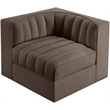Meridian Furniture Rummi Brown Velvet Performance Fabric Corner Chair