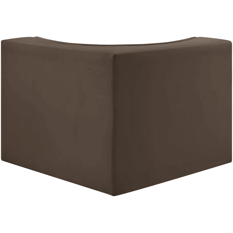Meridian Furniture Rummi Brown Velvet Performance Fabric Corner Chair
