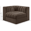 Meridian Furniture Rummi Brown Velvet Performance Fabric Corner Chair