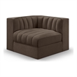 Meridian Furniture Rummi Brown Velvet Performance Fabric Corner Chair