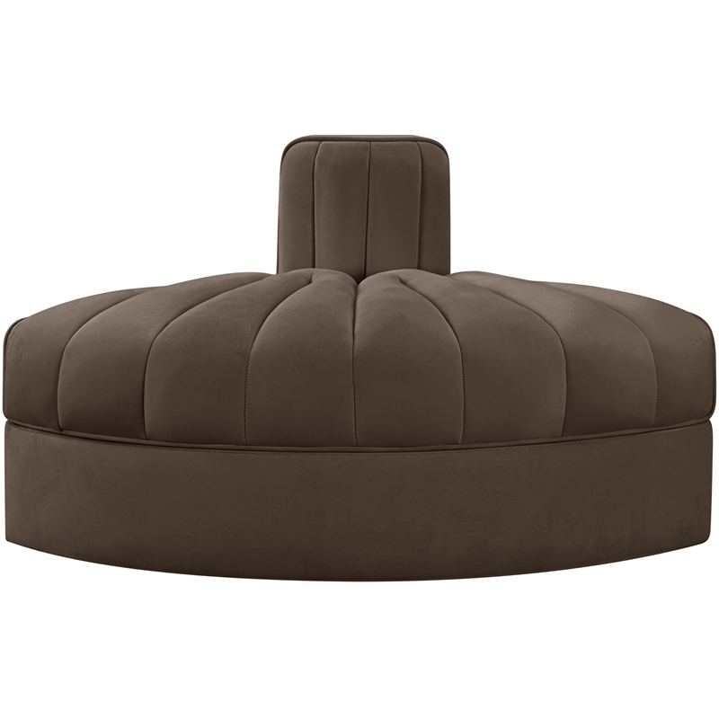Meridian Furniture Rummi Brown Velvet Performance Fabric Reverse Corner Chair