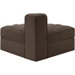 Meridian Furniture Rummi Brown Velvet Performance Fabric Reverse Corner Chair
