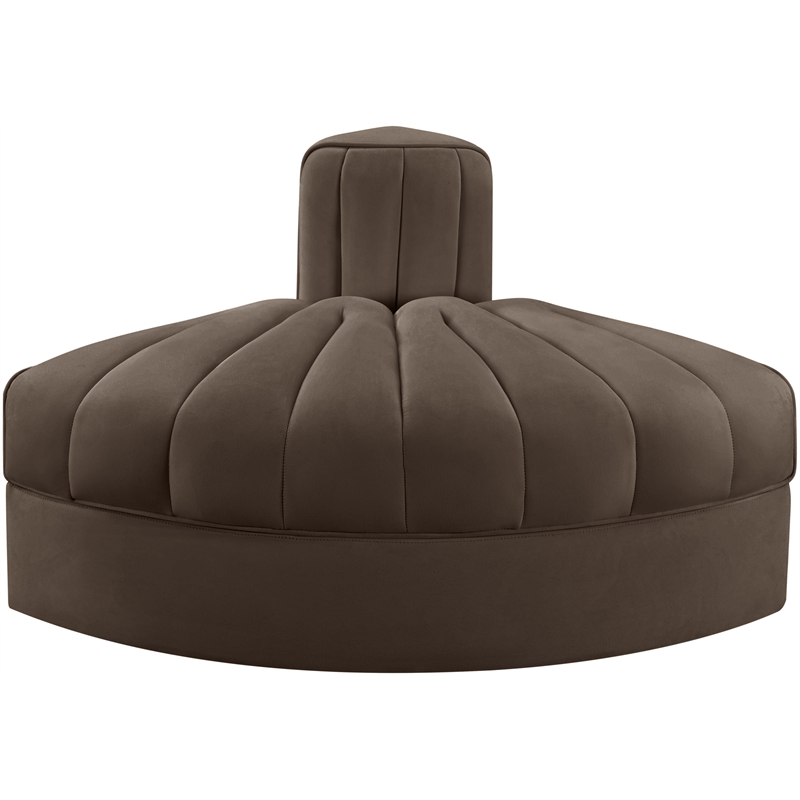 Meridian Furniture Rummi Brown Velvet Performance Fabric Reverse Corner Chair