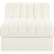 Meridian Furniture Rummi Cream Velvet Performance Fabric Armless Chair