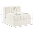 Meridian Furniture Rummi Cream Velvet Performance Fabric Armless Chair