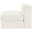 Meridian Furniture Rummi Cream Velvet Performance Fabric Armless Chair