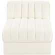 Meridian Furniture Rummi Cream Velvet Performance Fabric Armless Chair