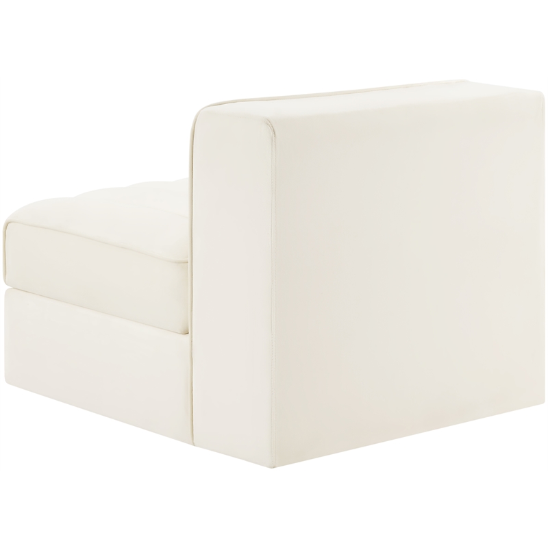Meridian Furniture Rummi Cream Velvet Performance Fabric Armless Chair