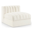 Meridian Furniture Rummi Cream Velvet Performance Fabric Armless Chair