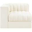 Meridian Furniture Rummi Cream Velvet Performance Fabric Corner Chair