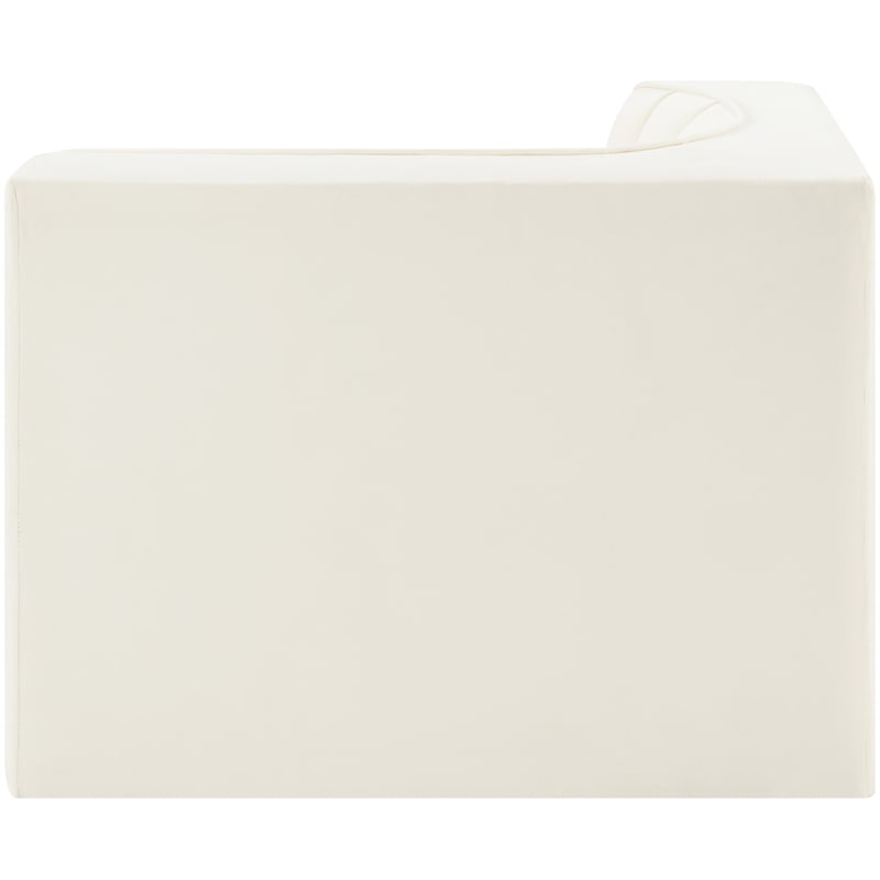 Meridian Furniture Rummi Cream Velvet Performance Fabric Corner Chair