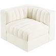 Meridian Furniture Rummi Cream Velvet Performance Fabric Corner Chair