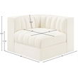 Meridian Furniture Rummi Cream Velvet Performance Fabric Corner Chair