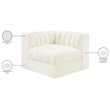 Meridian Furniture Rummi Cream Velvet Performance Fabric Corner Chair