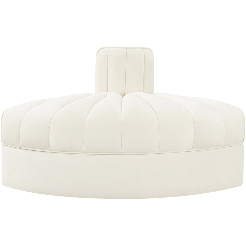 Meridian Furniture Rummi Cream Velvet Performance Fabric Reverse Corner