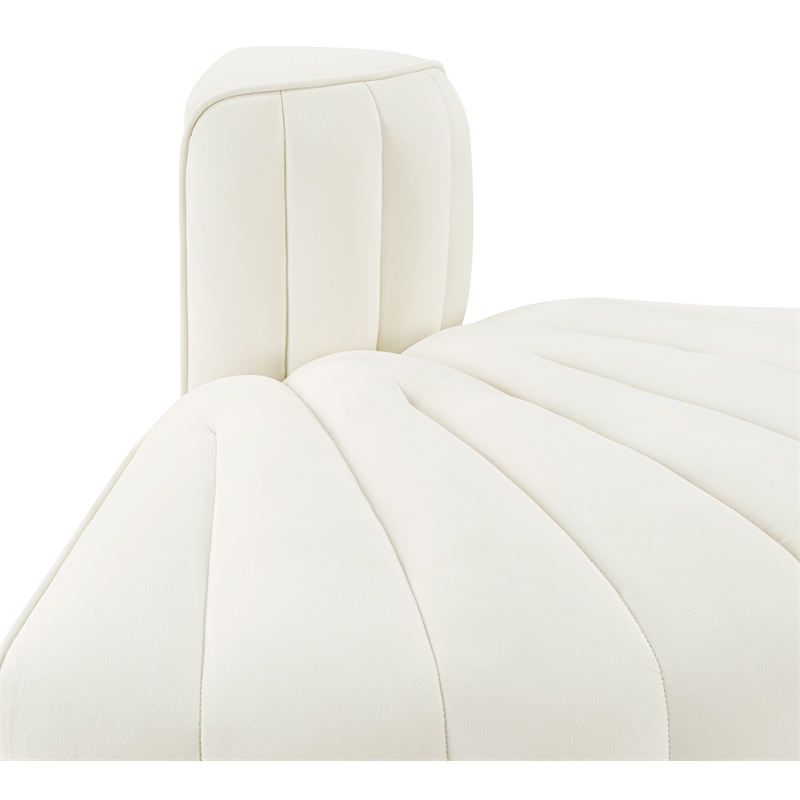 Meridian Furniture Rummi Cream Velvet Performance Fabric Reverse Corner