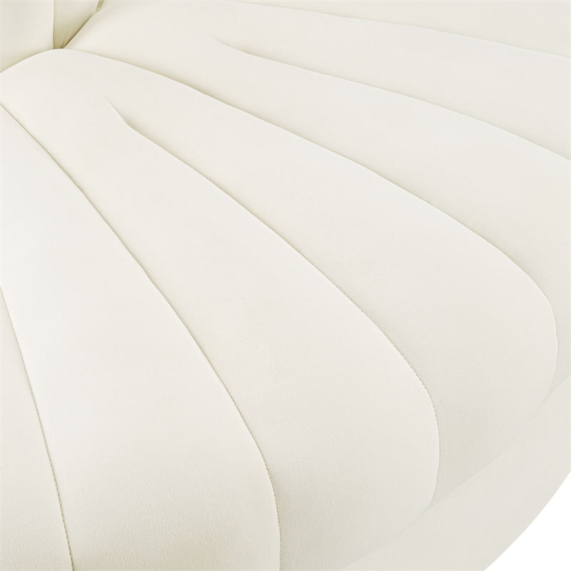 Meridian Furniture Rummi Cream Velvet Performance Fabric Reverse Corner