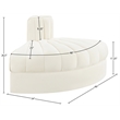 Meridian Furniture Rummi Cream Velvet Performance Fabric Reverse Corner