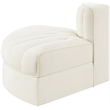 Meridian Furniture Rummi Cream Velvet Performance Fabric Reverse Corner