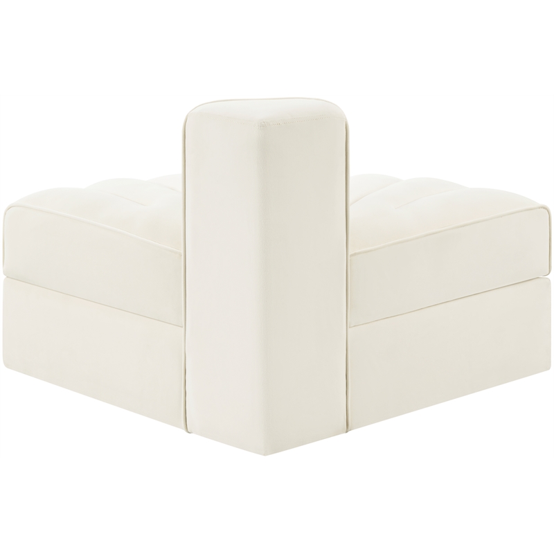Meridian Furniture Rummi Cream Velvet Performance Fabric Reverse Corner