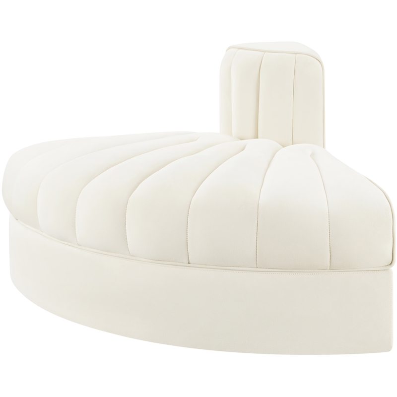 Meridian Furniture Rummi Cream Velvet Performance Fabric Reverse Corner