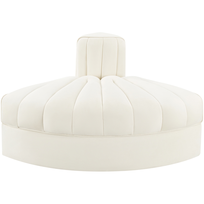 Meridian Furniture Rummi Cream Velvet Performance Fabric Reverse Corner
