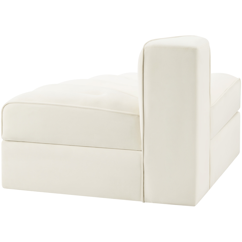 Meridian Furniture Rummi Cream Velvet Performance Fabric Reverse Corner
