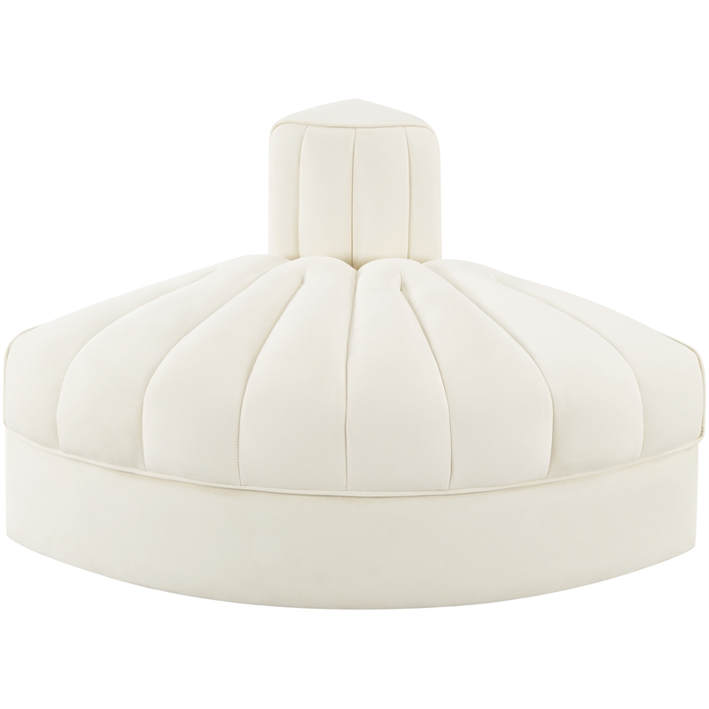 Meridian Furniture Rummi Cream Velvet Performance Fabric Reverse Corner