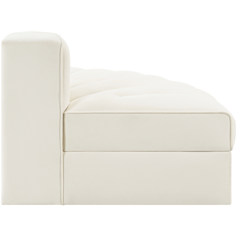 Meridian Furniture Rummi Cream Velvet Performance Fabric Reverse Corner