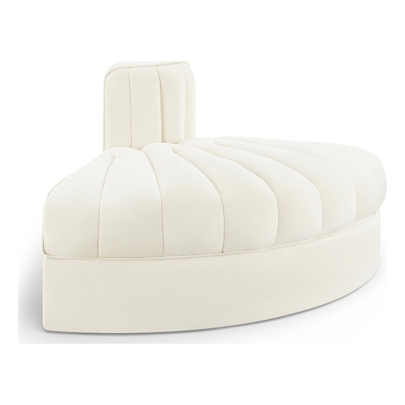 Meridian Furniture Rummi Cream Velvet Performance Fabric Reverse Corner