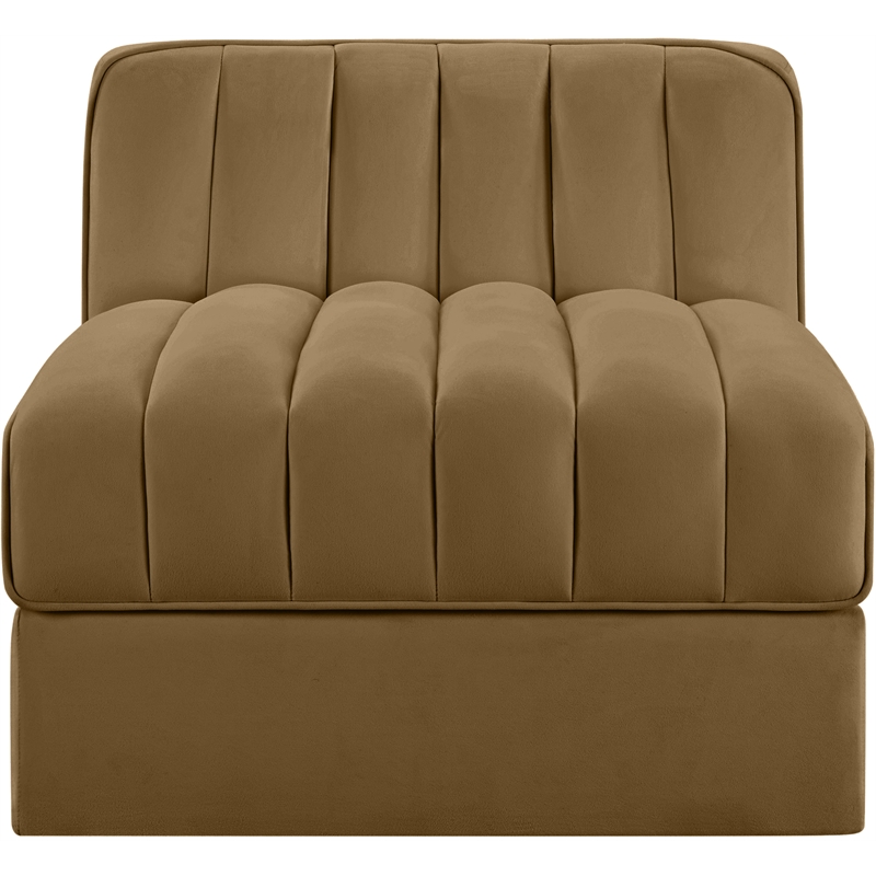 Meridian Furniture Rummi Saddle Velvet Performance Fabric Armless Chair