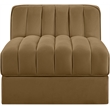 Meridian Furniture Rummi Saddle Velvet Performance Fabric Armless Chair
