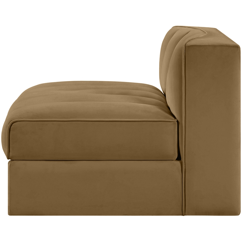 Meridian Furniture Rummi Saddle Velvet Performance Fabric Armless Chair