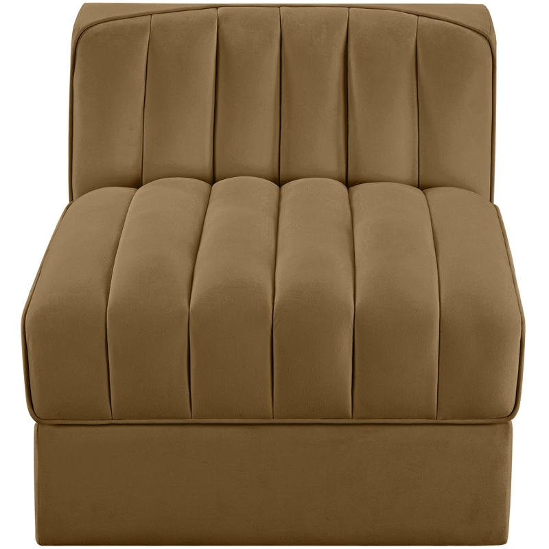 Meridian Furniture Rummi Saddle Velvet Performance Fabric Armless Chair