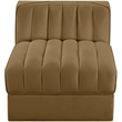 Meridian Furniture Rummi Saddle Velvet Performance Fabric Armless Chair