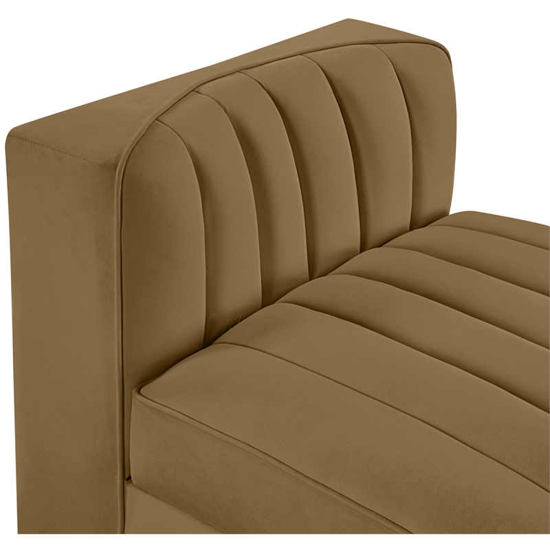 Meridian Furniture Rummi Saddle Velvet Performance Fabric Armless Chair