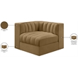 Meridian Furniture Rummi Saddle Velvet Performance Fabric Corner Chair