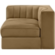 Meridian Furniture Rummi Saddle Velvet Performance Fabric Corner Chair