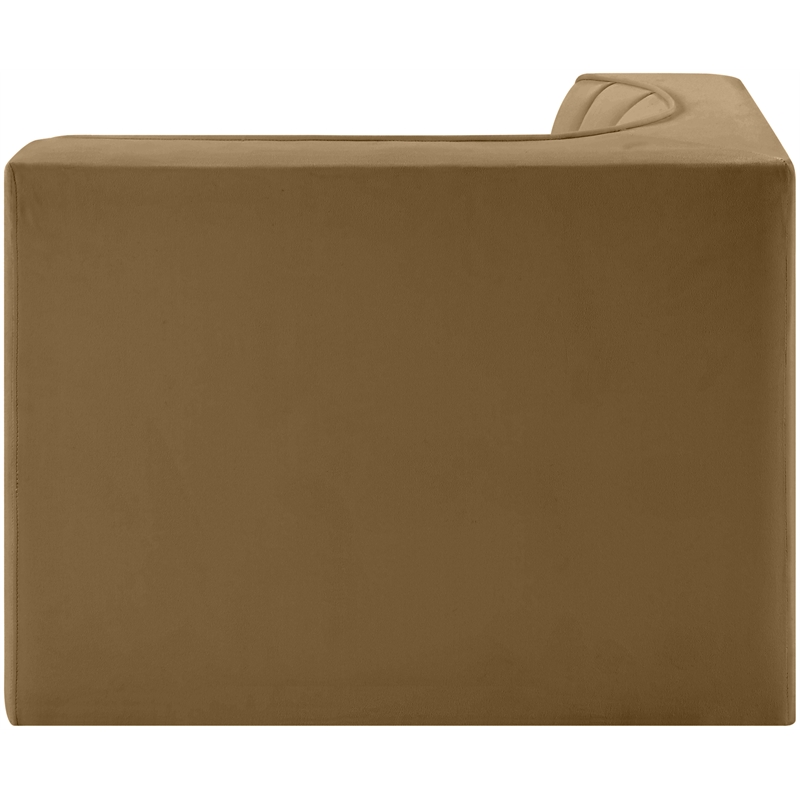 Meridian Furniture Rummi Saddle Velvet Performance Fabric Corner Chair