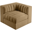 Meridian Furniture Rummi Saddle Velvet Performance Fabric Corner Chair