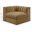 Meridian Furniture Rummi Saddle Velvet Performance Fabric Corner Chair