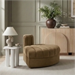 Meridian Furniture Rummi Saddle Velvet Performance Fabric Reverse Corner Chair