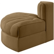 Meridian Furniture Rummi Saddle Velvet Performance Fabric Reverse Corner Chair