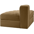 Meridian Furniture Rummi Saddle Velvet Performance Fabric Reverse Corner Chair