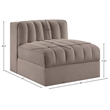 Meridian Furniture Rummi Taupe Velvet Performance Fabric Armless Chair