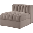 Meridian Furniture Rummi Taupe Velvet Performance Fabric Armless Chair