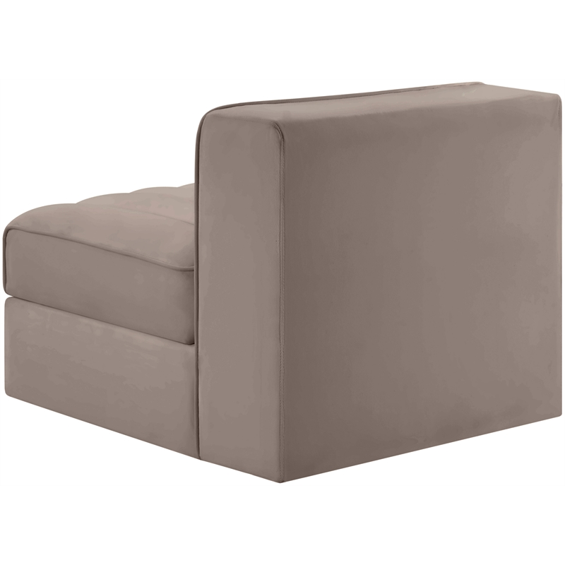 Meridian Furniture Rummi Taupe Velvet Performance Fabric Armless Chair