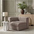 Meridian Furniture Rummi Taupe Velvet Performance Fabric Corner Chair