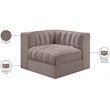 Meridian Furniture Rummi Taupe Velvet Performance Fabric Corner Chair