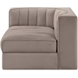 Meridian Furniture Rummi Taupe Velvet Performance Fabric Corner Chair